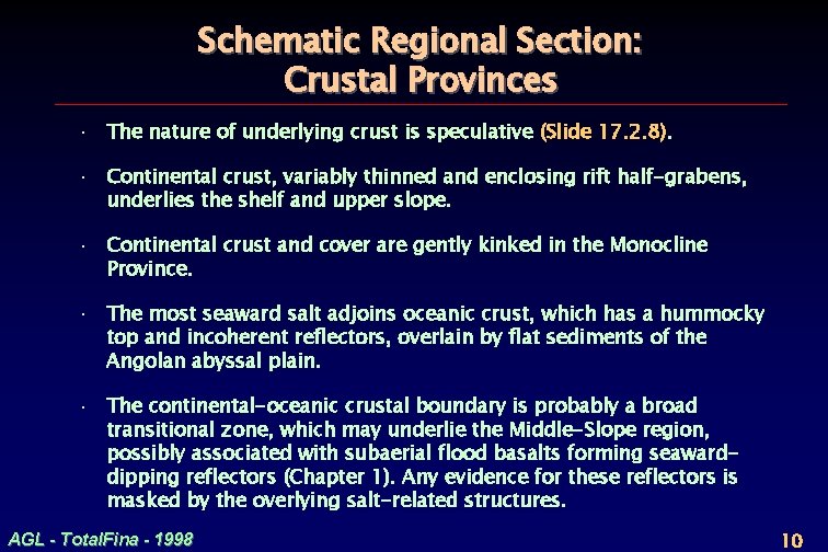 Schematic Regional Section: Crustal Provinces · The nature of underlying crust is speculative (Slide