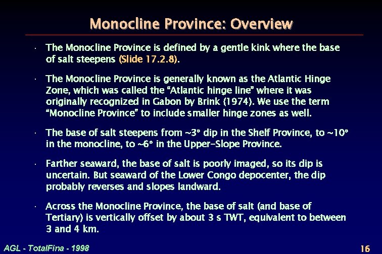 Monocline Province: Overview · The Monocline Province is defined by a gentle kink where