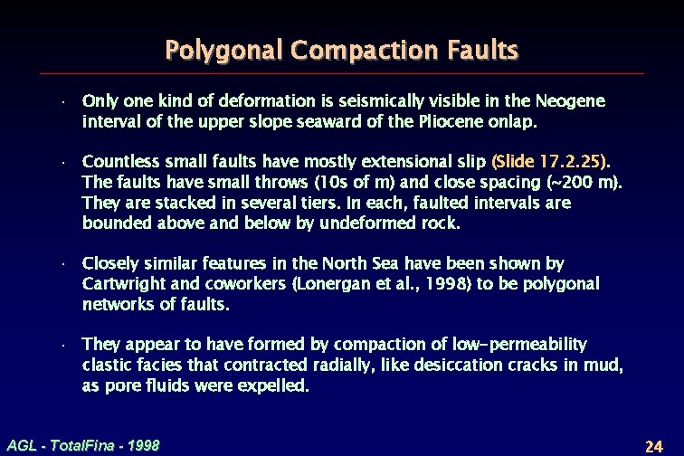 Polygonal Compaction Faults · Only one kind of deformation is seismically visible in the