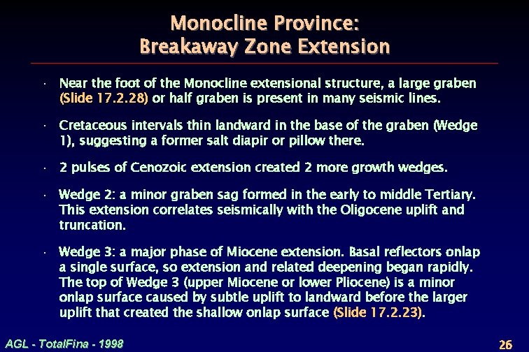 Monocline Province: Breakaway Zone Extension · Near the foot of the Monocline extensional structure,