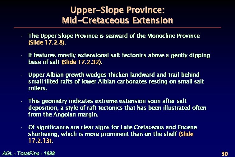 Upper-Slope Province: Mid-Cretaceous Extension · The Upper Slope Province is seaward of the Monocline