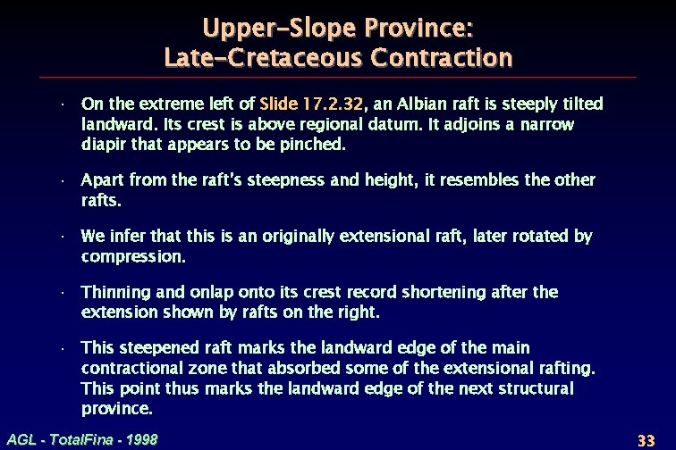 Upper-Slope Province: Late-Cretaceous Contraction · On the extreme left of Slide 17. 2. 32,