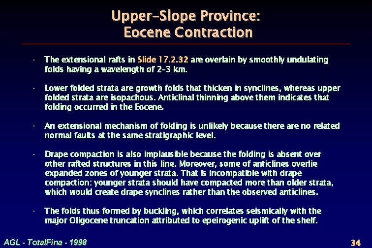 Upper-Slope Province: Eocene Contraction · The extensional rafts in Slide 17. 2. 32 are