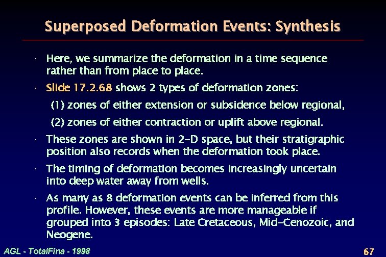 Superposed Deformation Events: Synthesis · Here, we summarize the deformation in a time sequence