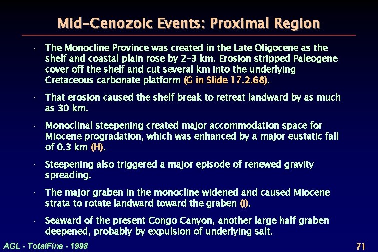 Mid-Cenozoic Events: Proximal Region · The Monocline Province was created in the Late Oligocene