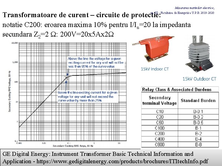 Masurarea marimilor electrice, an III - Facultatea de Energetica U. P. B. 2019 -2020