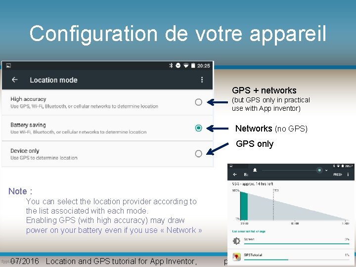 Configuration de votre appareil GPS + networks (but GPS only in practical use with Configuration de votre appareil GPS + networks (but GPS only in practical use with