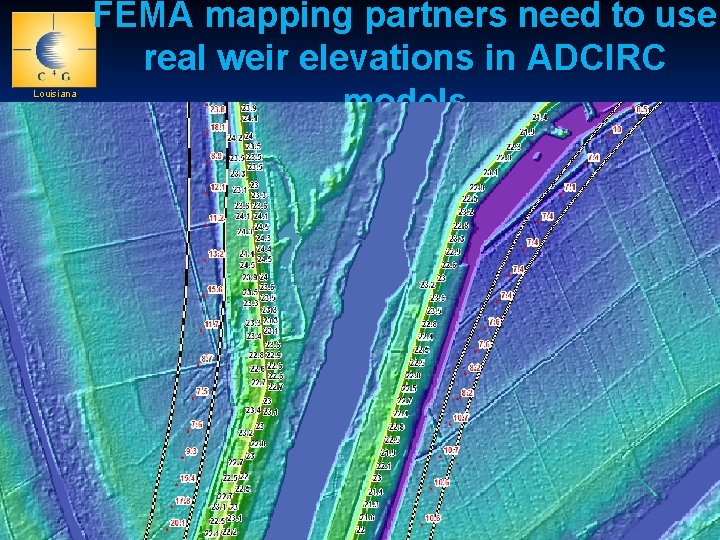 Louisiana State University FEMA mapping partners need to use real weir elevations in ADCIRC