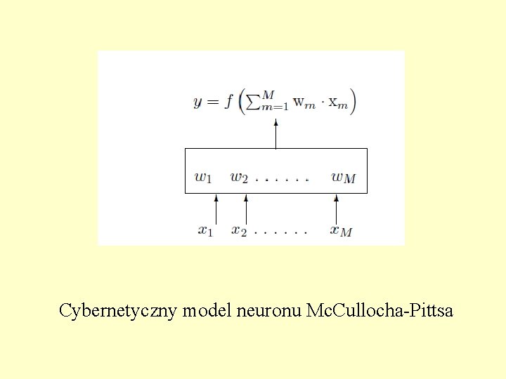 Cybernetyczny model neuronu Mc. Cullocha-Pittsa 