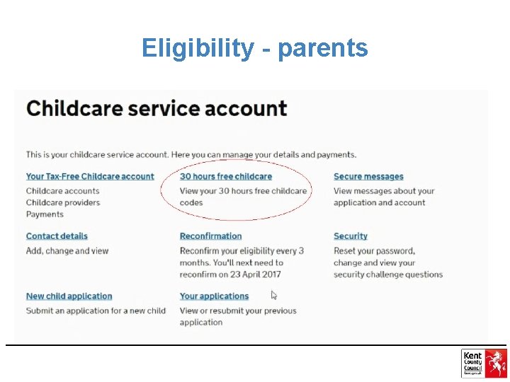 Eligibility - parents 