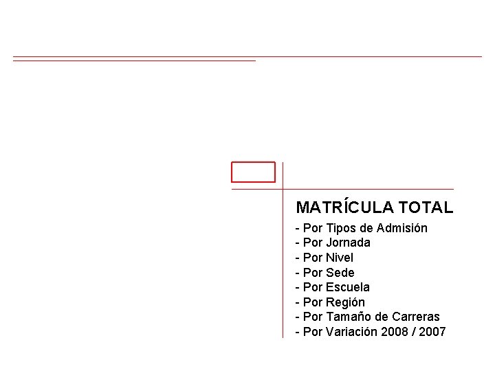 MATRÍCULA TOTAL - Por Tipos de Admisión - Por Jornada - Por Nivel -