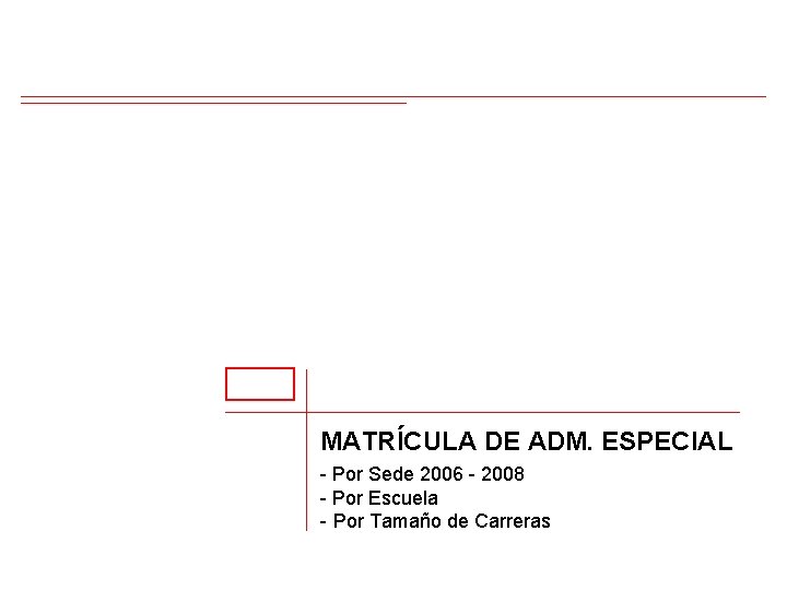 MATRÍCULA DE ADM. ESPECIAL - Por Sede 2006 - 2008 - Por Escuela -
