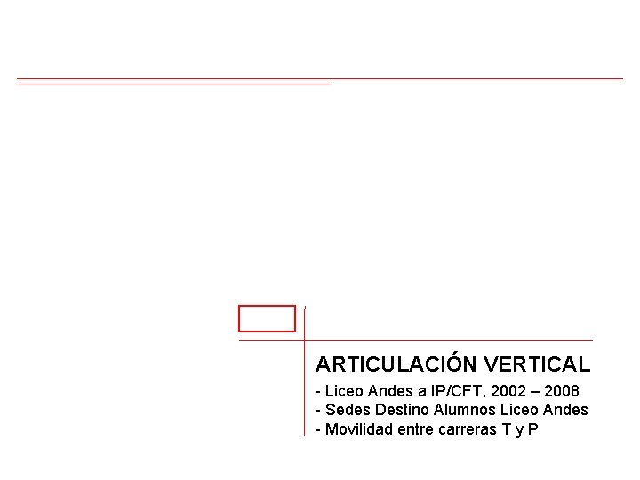 ARTICULACIÓN VERTICAL - Liceo Andes a IP/CFT, 2002 – 2008 - Sedes Destino Alumnos