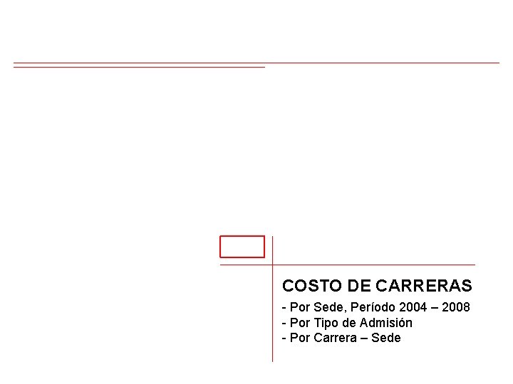 COSTO DE CARRERAS - Por Sede, Período 2004 – 2008 - Por Tipo de