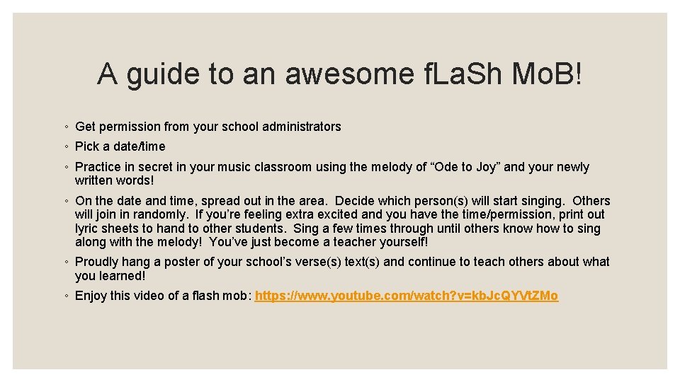 A guide to an awesome f. La. Sh Mo. B! ◦ Get permission from