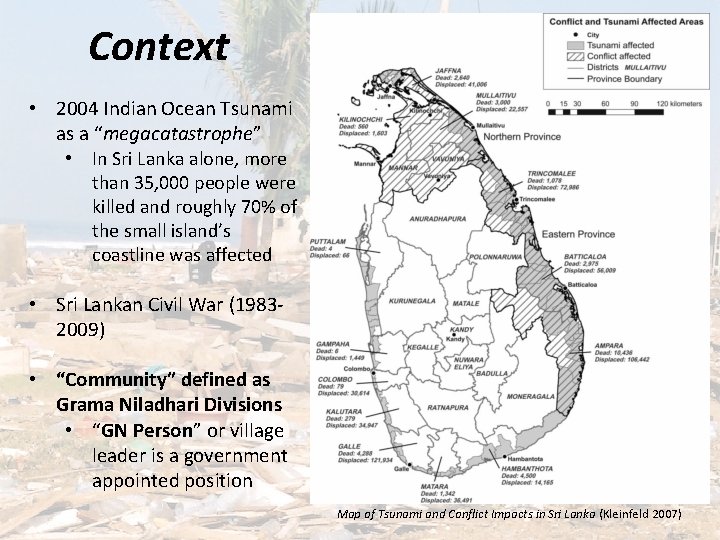 Context • 2004 Indian Ocean Tsunami as a “megacatastrophe” • In Sri Lanka alone,