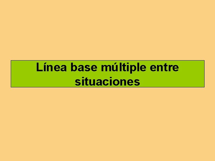 Línea base múltiple entre situaciones 