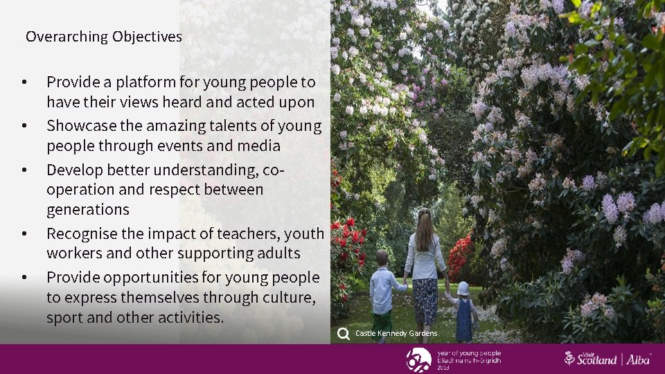 Overarching Objectives • • • Provide a platform for young people to have their