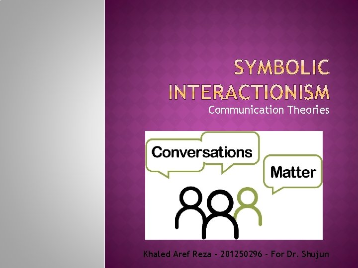 Communication Theories Khaled Aref Reza - 201250296 - For Dr. Shujun 