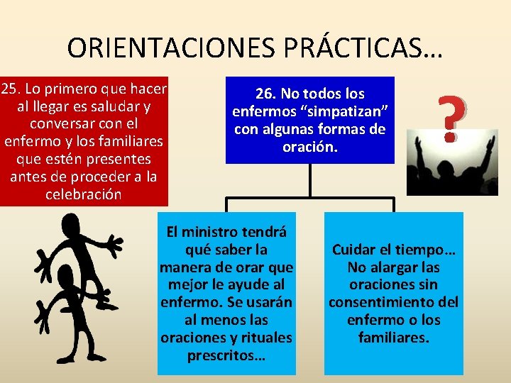 ORIENTACIONES PRÁCTICAS… 25. Lo primero que hacer al llegar es saludar y conversar con