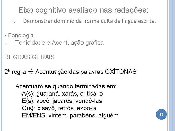 Eixo cognitivo avaliado nas redações: I. Demonstrar domínio da norma culta da língua escrita.