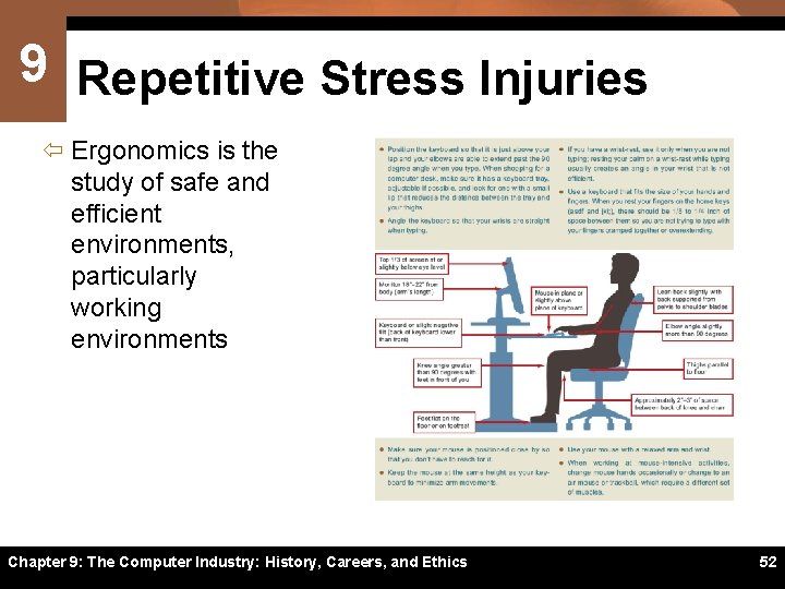 9 Repetitive Stress Injuries ï Ergonomics is the study of safe and efficient environments,