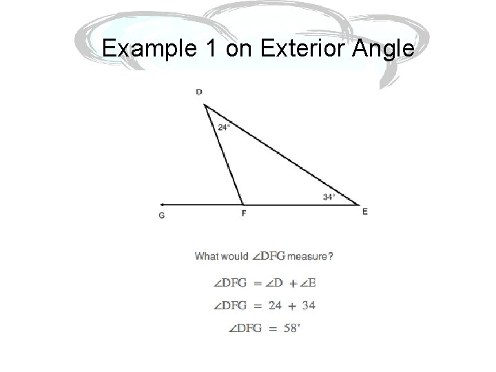 Example 1 on Exterior Angle 