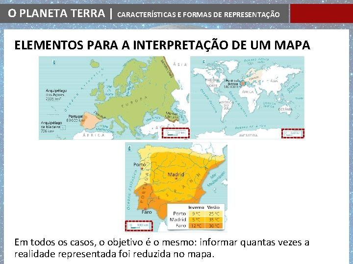 O PLANETA TERRA | CARACTERÍSTICAS E FORMAS DE REPRESENTAÇÃO ELEMENTOS PARA A INTERPRETAÇÃO DE