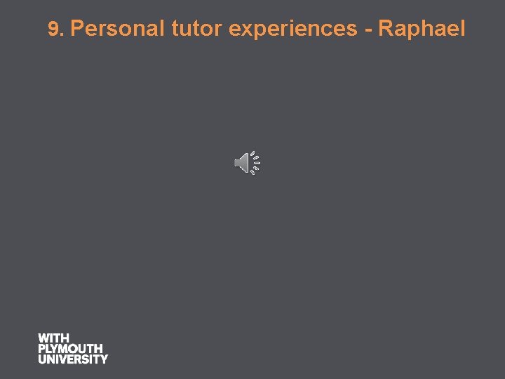  9. Personal tutor experiences - Raphael 