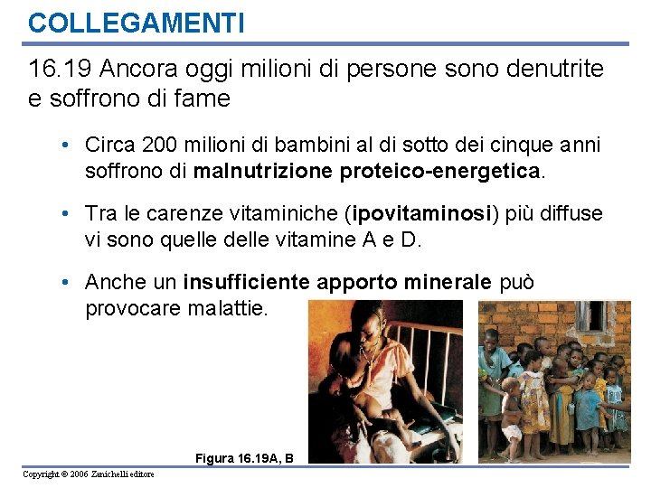 COLLEGAMENTI 16. 19 Ancora oggi milioni di persone sono denutrite e soffrono di fame