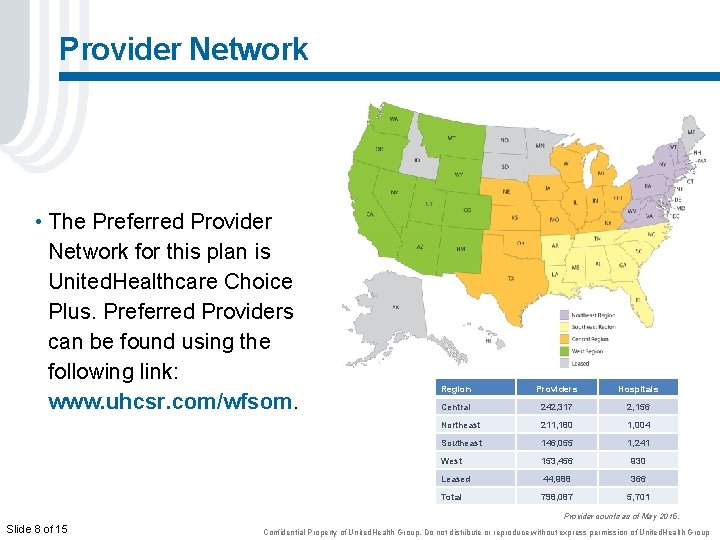 Provider Network • The Preferred Provider Network for this plan is United. Healthcare Choice