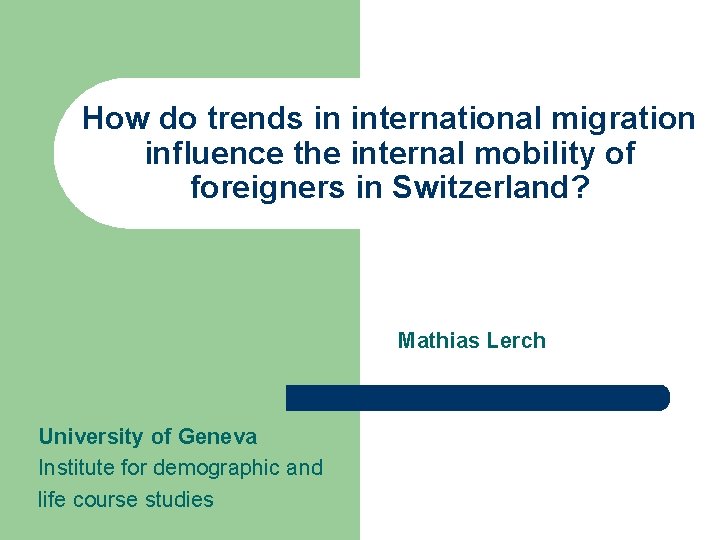 How do trends in international migration influence the internal mobility of foreigners in Switzerland?