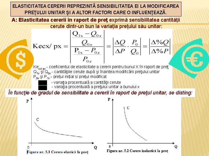 ELASTICITATEA CERERII REPREZINTĂ SENSIBILITATEA EI LA MODIFICAREA PREŢULUI UNITAR ŞI A ALTOR FACTORI CARE
