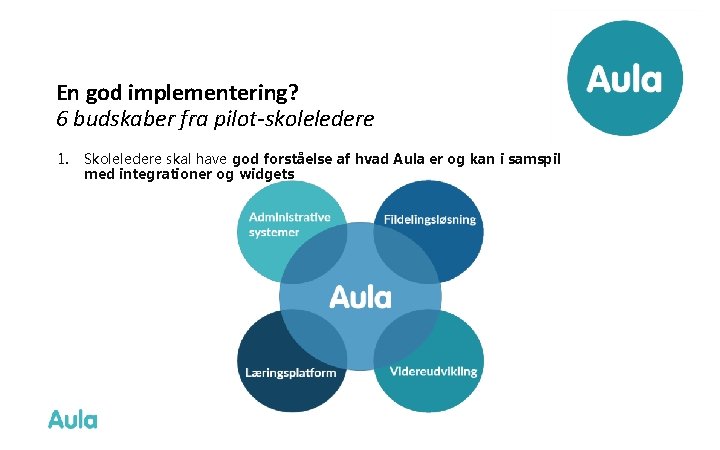 En god implementering? 6 budskaber fra pilot-skoleledere 1. Skoleledere skal have god forståelse af