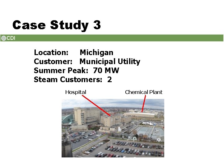 Case Study 3 Location: Michigan Customer: Municipal Utility Summer Peak: 70 MW Steam Customers: