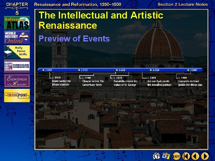 The Intellectual and Artistic Renaissance Preview of Events 