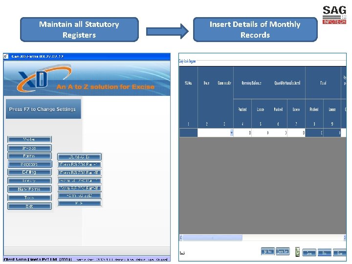 Maintain all Statutory Registers Insert Details of Monthly Records 