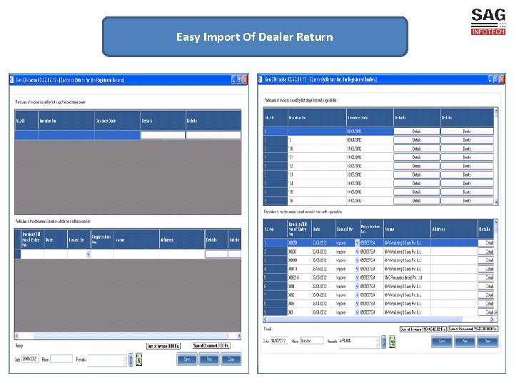 Easy Import Of Dealer Return 