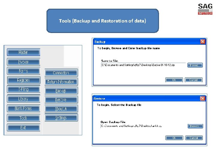 Tools (Backup and Restoration of data) 