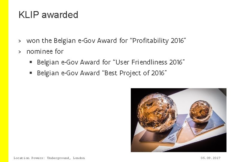 KLIP awarded > won the Belgian e-Gov Award for “Profitability 2016” > nominee for