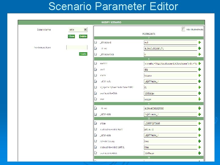 Scenario Parameter Editor 