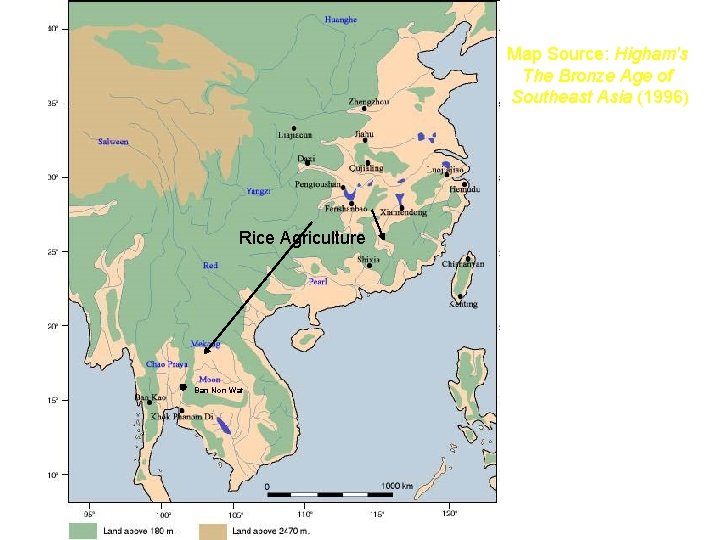 Map Source: Higham's The Bronze Age of Southeast Asia (1996) Rice Agriculture Ban Non