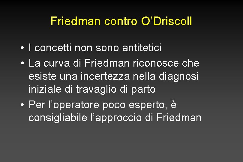 Friedman contro O’Driscoll • I concetti non sono antitetici • La curva di Friedman