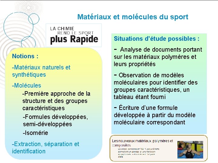 Pistes de réflexion pour la classe de seconde et le cycle terminal Matériaux et