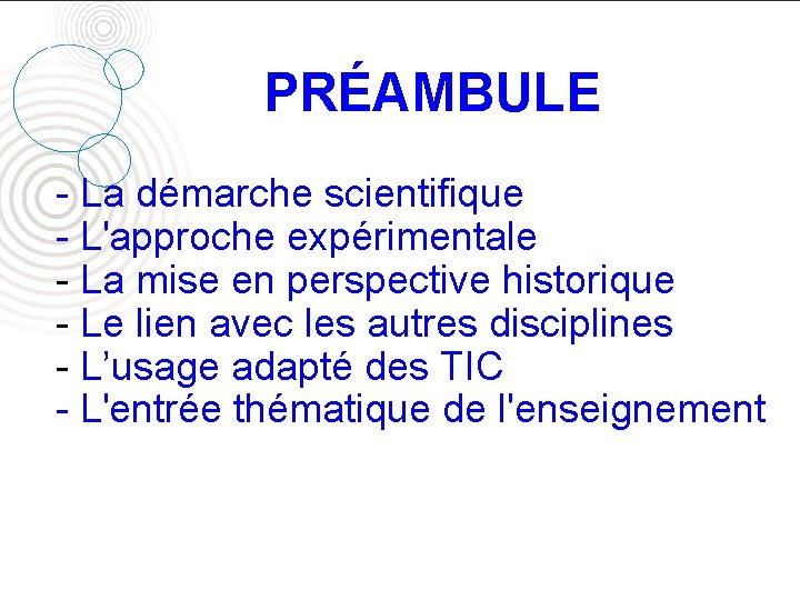 Pistes de réflexion pour la classe de seconde et le cycle terminal PRÉAMBULE -