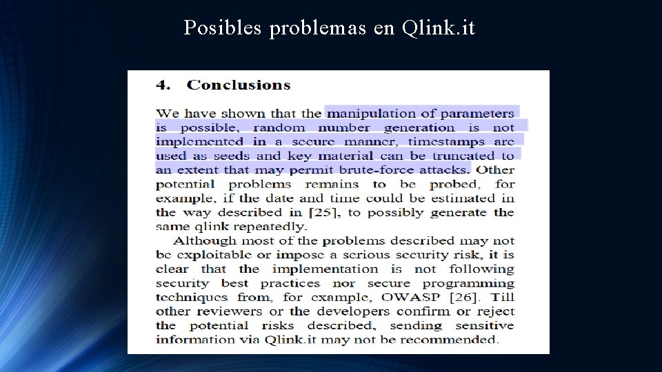 Posibles problemas en Qlink. it 