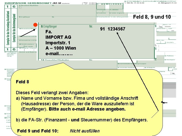 Feld 8, 9 und 10 Fa. IMPORT AG Importstr. 1 A – 1000 Wien