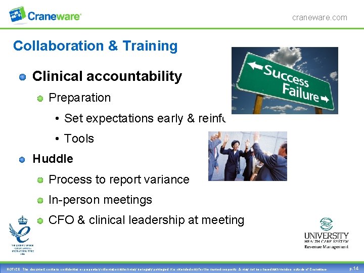 craneware. com Collaboration & Training Clinical accountability Preparation • Set expectations early & reinforce