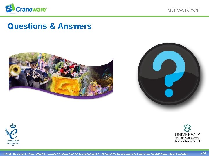 craneware. com Questions & Answers NOTICE: This document contains confidential or proprietary information which