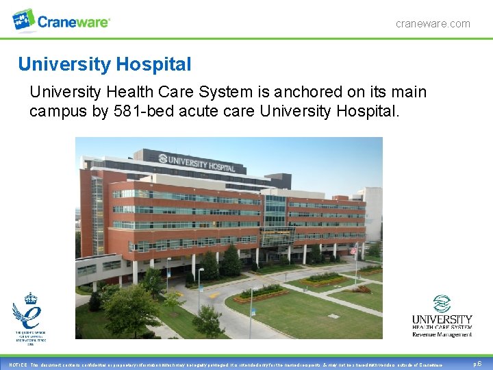 craneware. com University Hospital University Health Care System is anchored on its main campus
